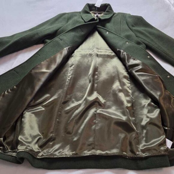 New 22 J Crew Factory wool-blend lady day coat in Pine Green - Picture 5 of 12